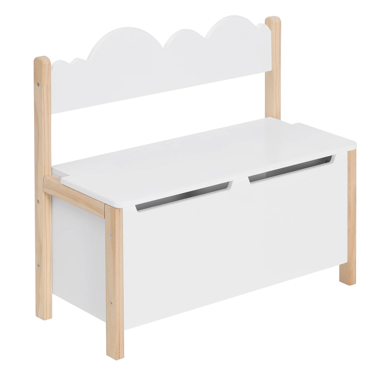 Banc Coffre Enfant en Bois avec Dossier | Assise de Rangement Décorative