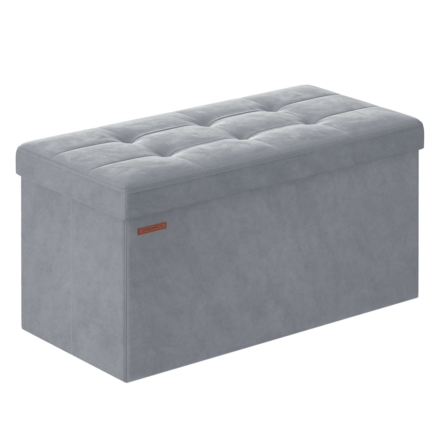 Banc Coffre Pliable de Rangement en Velours | Design Décoratif Minimaliste