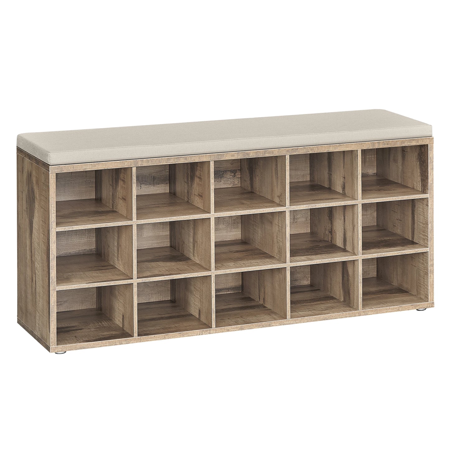 Banc à Chaussures Design Scandinave avec Assise Rembourrée | 9 Compartiments