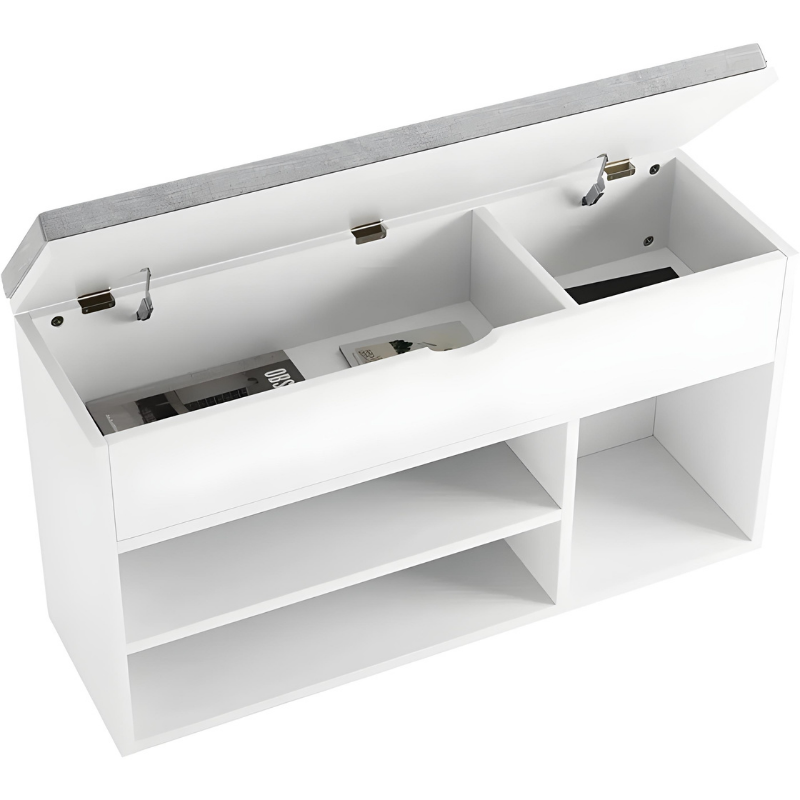 Banc à Chaussures avec Coussin | Design Compact et Rangements Astucieux