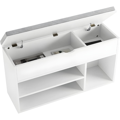 Banc à Chaussures avec Coussin | Design Compact et Rangements Astucieux