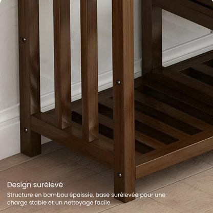 Banc à Chaussures en Bois Massif Minimaliste | Rangement Design Scandinave