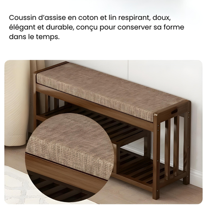 Banc à Chaussures en Bois Massif Minimaliste | Rangement Design Scandinave