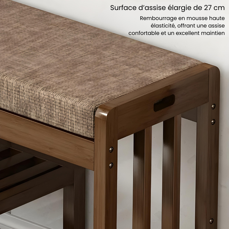 Banc à Chaussures en Bois Massif Minimaliste | Rangement Design Scandinave