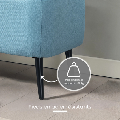 Banc de Rangement Scandinave Bleu avec Coffre | Design Minimaliste