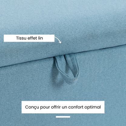 Banc de Rangement Scandinave Bleu avec Coffre | Design Minimaliste