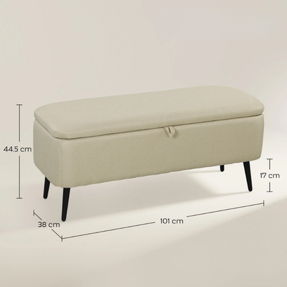 Banc de Rangement Scandinave Bleu avec Coffre | Design Minimaliste