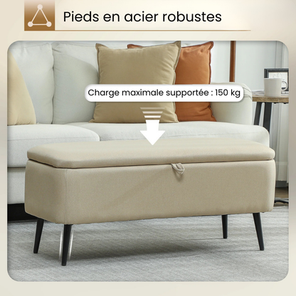 Banc de Rangement Scandinave Bleu avec Coffre | Design Minimaliste