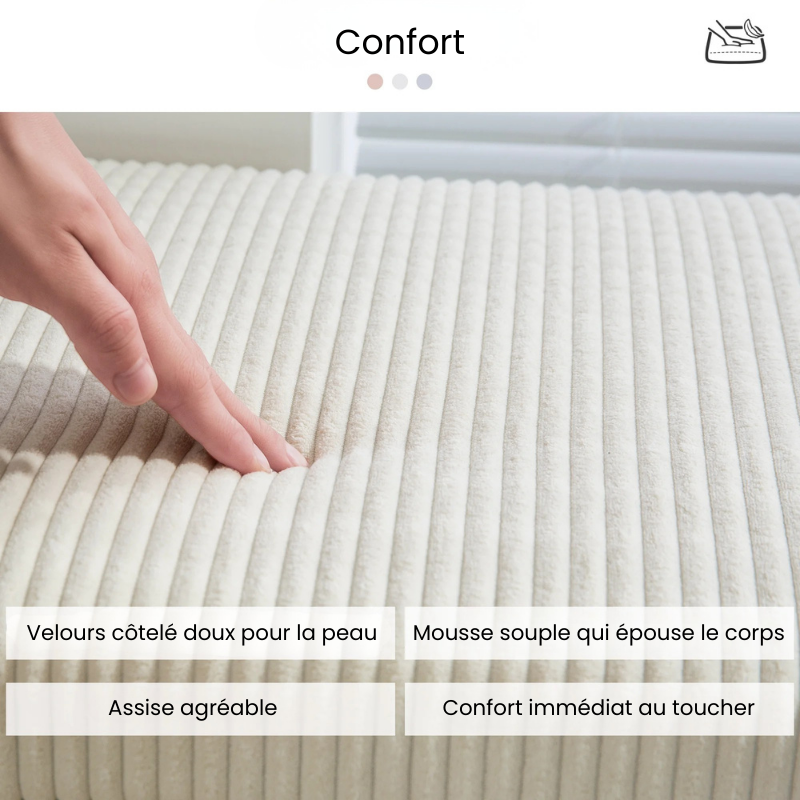 Banc de Rangement avec Coffre en Velours Côtelé | Design Moderne