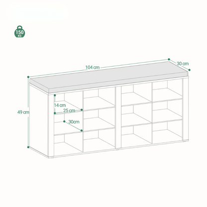 Banc à Chaussures Moderne avec Coussin | Design Scandinave avec Assise Confort