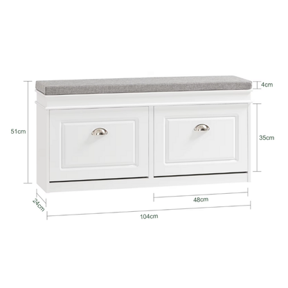 Banc à Chaussures au Design Scandinave | Assise et Rangement Compact