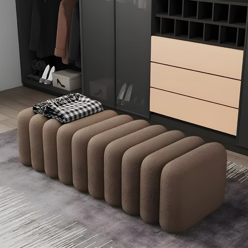 Banc d’Entrée Nordique Design Luxe | Velours Doux et Minimaliste