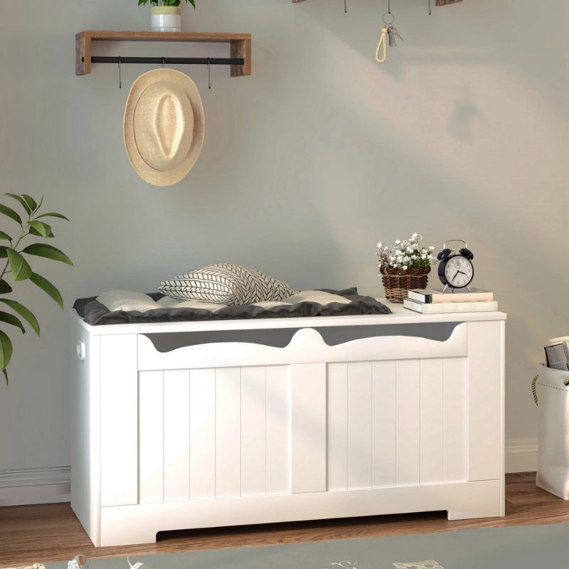 Banc Coffre de Rangement Minimaliste en Bois | Design Épuré