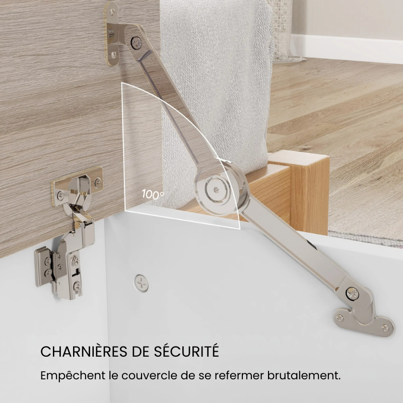 Banc Coffre Bois Moderne | Assise Solide et Grand Espace de Rangement