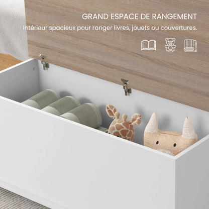 Banc Coffre Bois Moderne | Assise Solide et Grand Espace de Rangement
