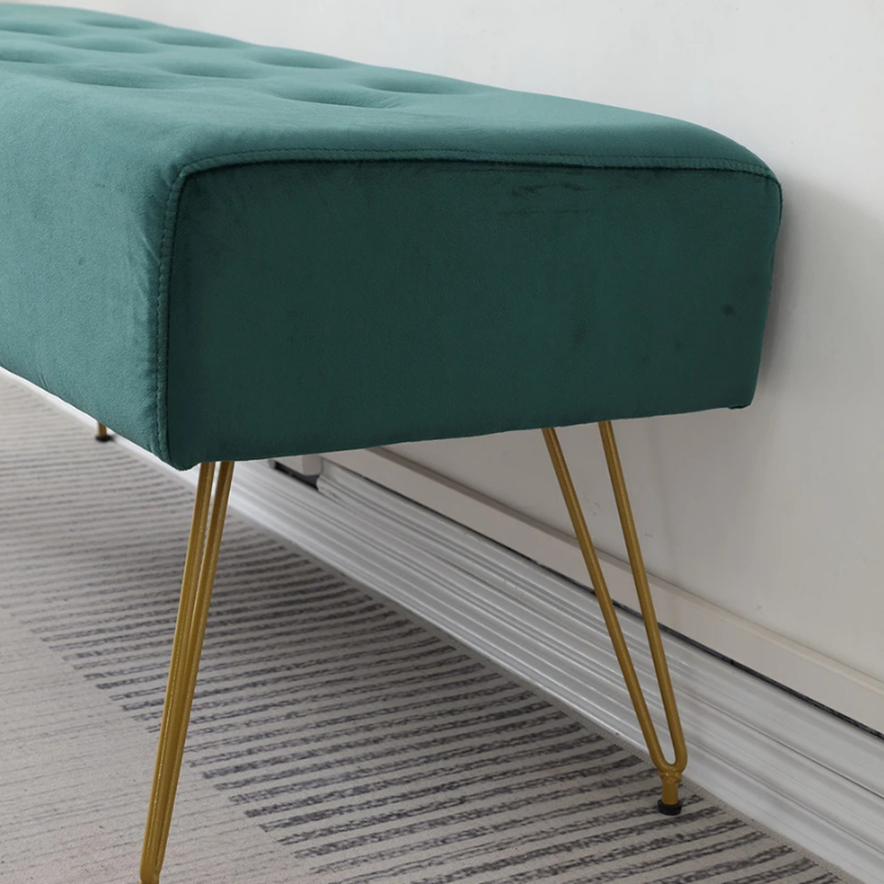 Banc d'entrée Ottoman Design Moderne Luxe | Élégance Dorée et Velours