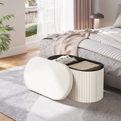 Banc Coffre Velours avec Rangement Pliable | Moderne et Décoratif