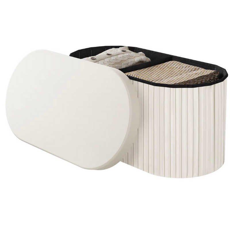 Banc Coffre Velours avec Rangement Pliable | Moderne et Décoratif