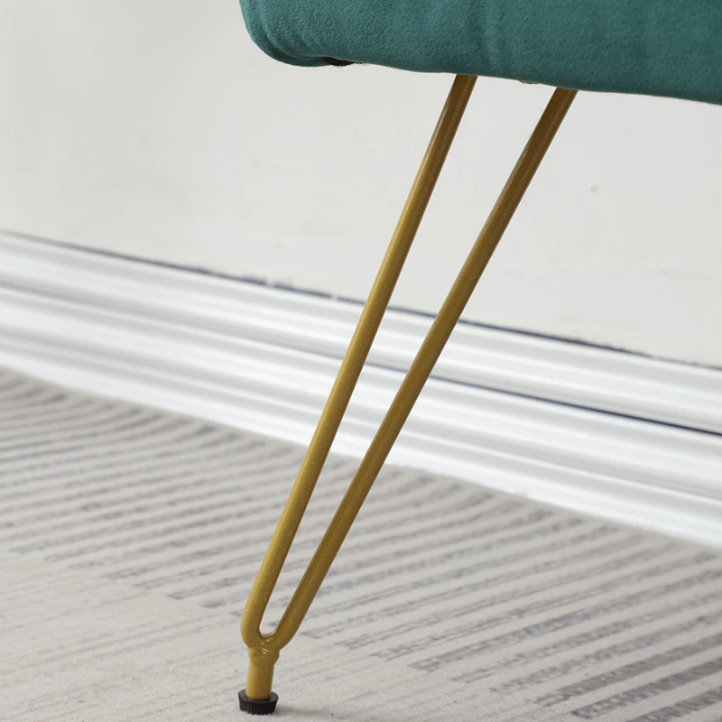 Banc d'entrée Ottoman Design Moderne Luxe | Élégance Dorée et Velours