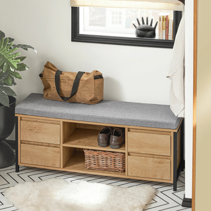 Banc à Chaussures Scandinave avec Rangement | Bois Naturel et Design