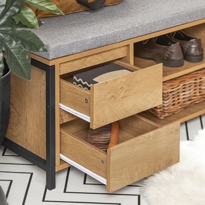 Banc à Chaussures Scandinave avec Rangement | Bois Naturel et Design