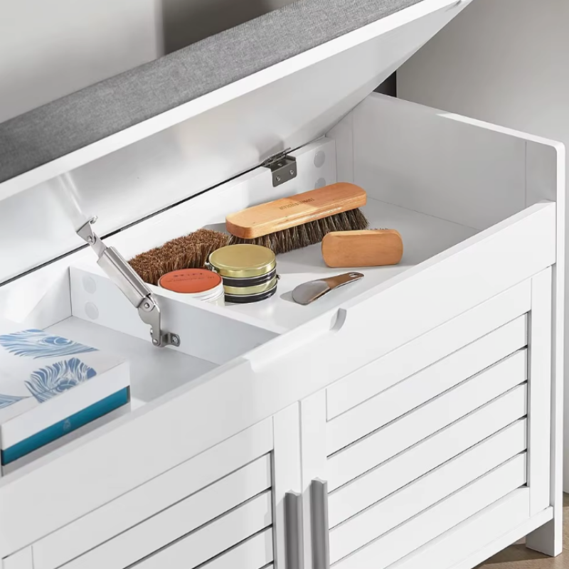 Banc Coffre d’Entrée Minimaliste | Design Nordique avec Rangement à Portes