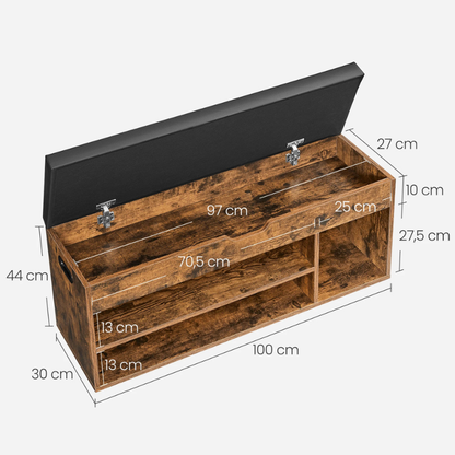 Banc d’Entrée Coffre en Bois | Assise Confort et Design Moderne