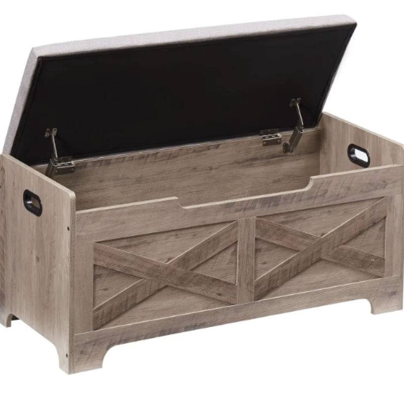 Banc Coffre en Bois avec Rangement | Design Décoratif et Assise Confortable