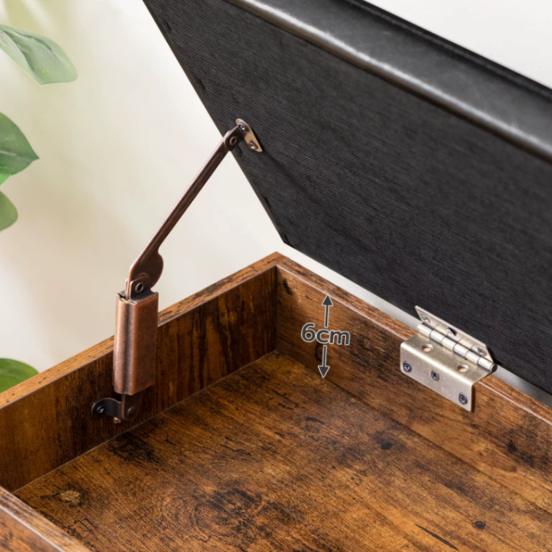 Banc d'entrée à Chaussures en Bois | Design Vintage Minimaliste et Assise Rembourrée