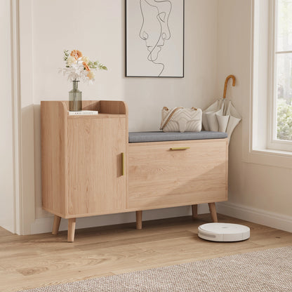 Banc à Chaussures 2 en 1 avec Assise Confort | Style Scandinave et Moderne