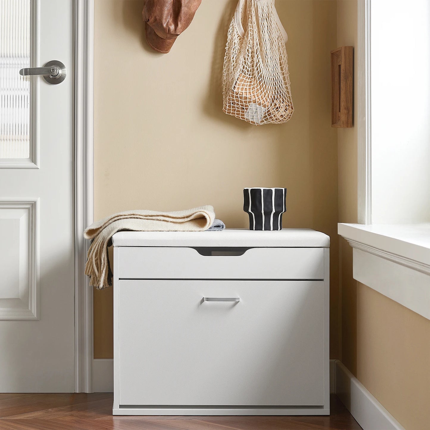 Banc de Rangement pour Entrée Design | Assise Confortable et Compartiment Caché