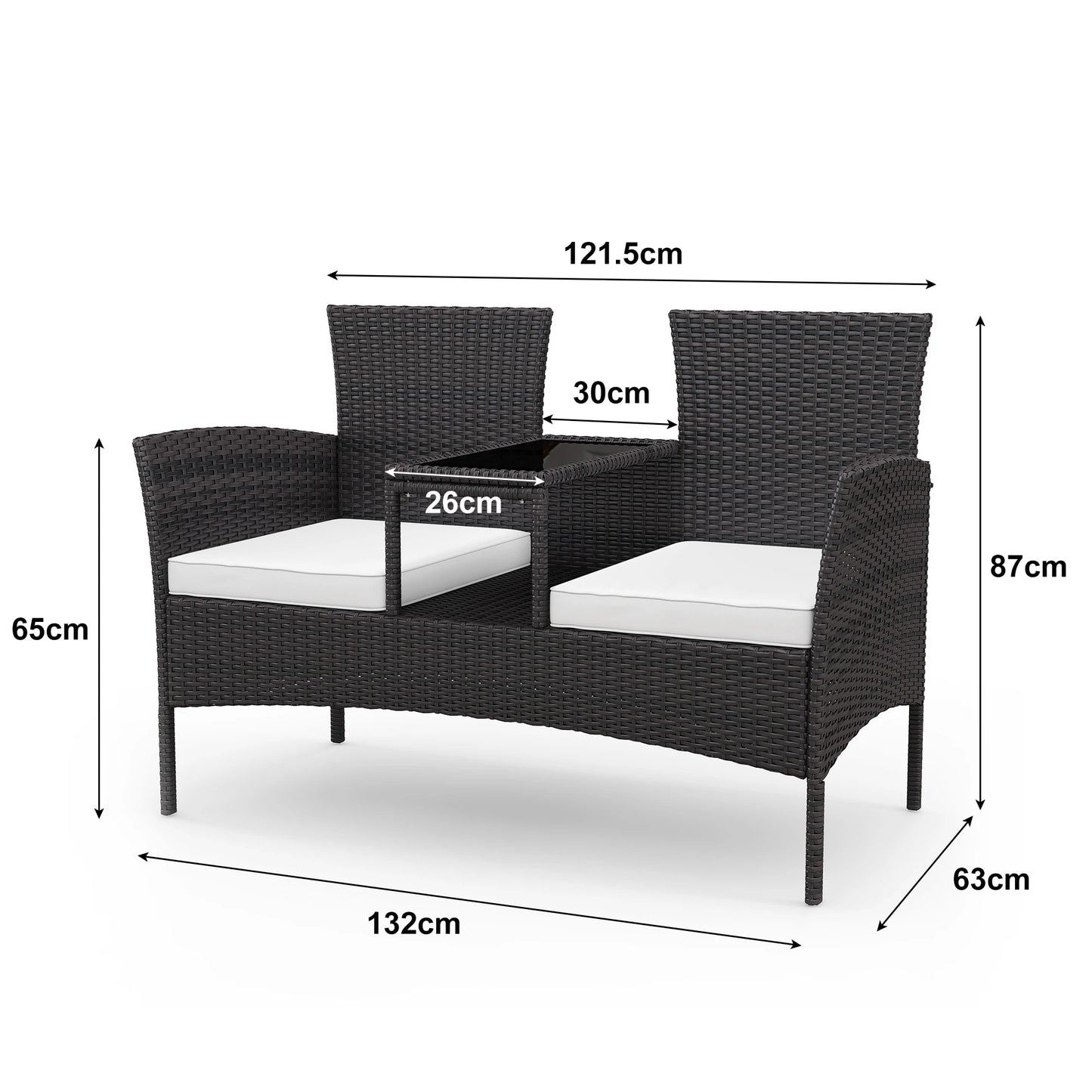 Banc de Jardin en Rotin Moderne avec Table | Design Confort Élégant