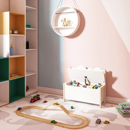 Banc Coffre Enfant en Bois avec Dossier | Assise de Rangement Décorative