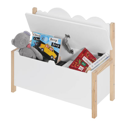 Banc Coffre Enfant en Bois avec Dossier | Assise de Rangement Décorative