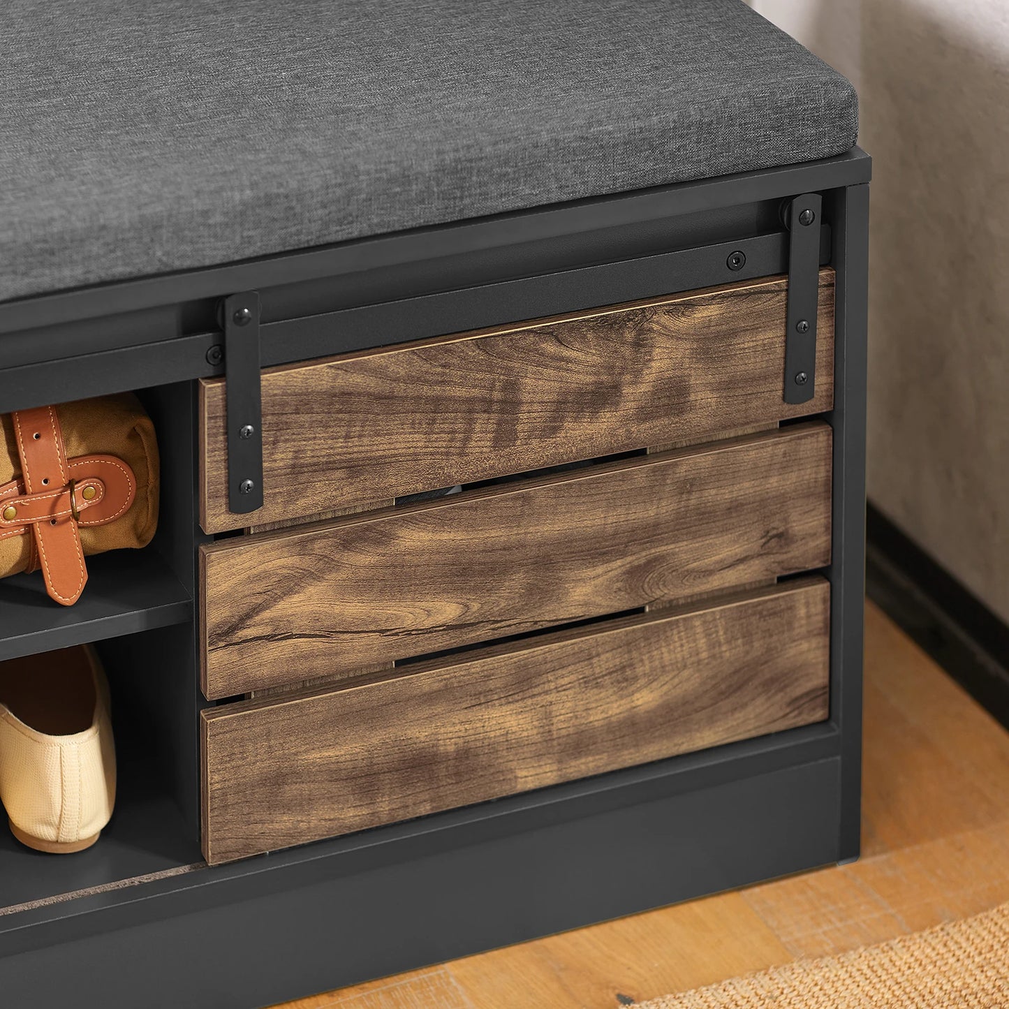 Banc à Chaussures Moderne avec Porte Coulissante | Design Scandinave