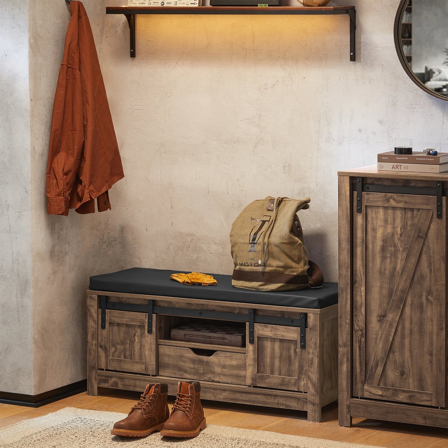 Banc à Chaussures Scandinave Décoratif avec Rangement | Bois Naturel et Assise Confort