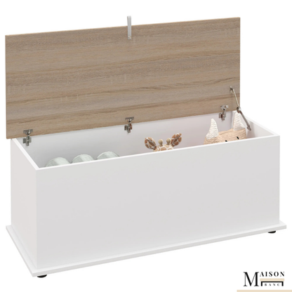 Banc Coffre Bois Moderne | Assise Solide et Grand Espace de Rangement