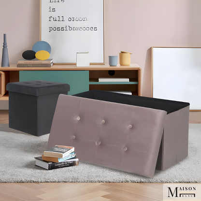 Banc Coffre Pliable avec Assise Capitonnée | Style Ottoman Design
