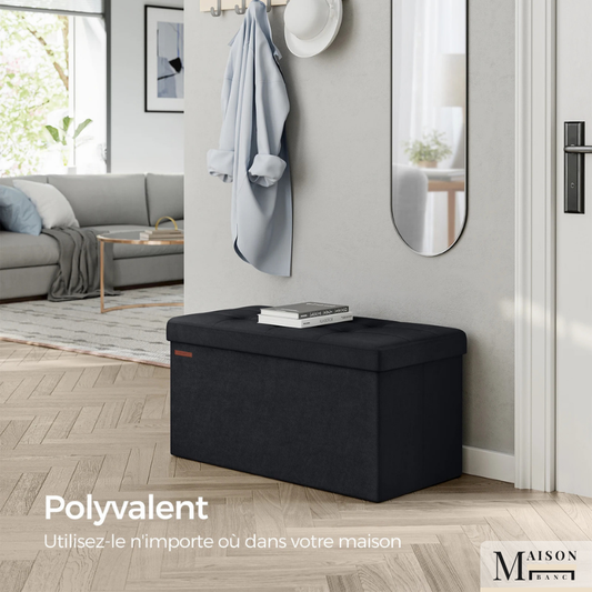 Banc Coffre Pliable de Rangement en Velours | Design Décoratif Minimaliste
