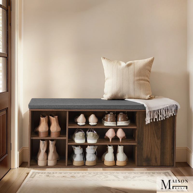 Banc à Chaussures Minimaliste avec Assise Rembourrée | Moderne et Décoratif