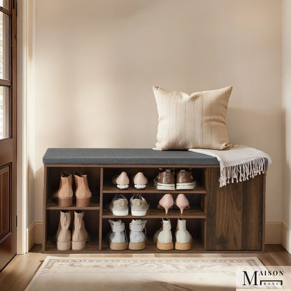Banc à Chaussures Minimaliste avec Assise Rembourrée | Moderne et Décoratif