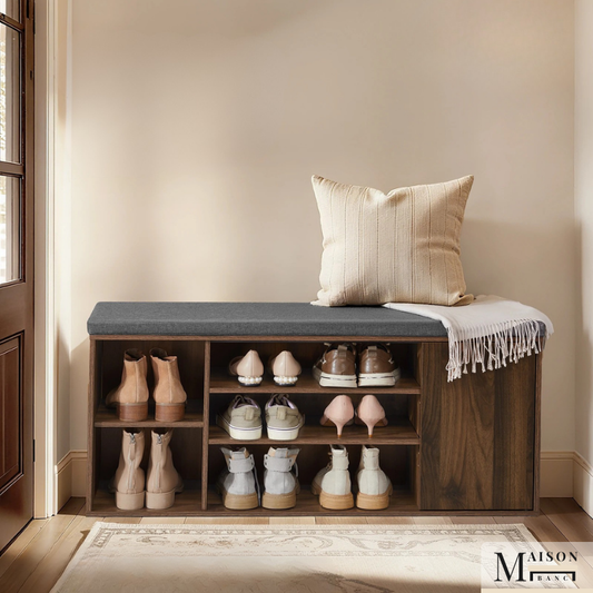 Banc à Chaussures Minimaliste avec Assise Rembourrée | Moderne et Décoratif