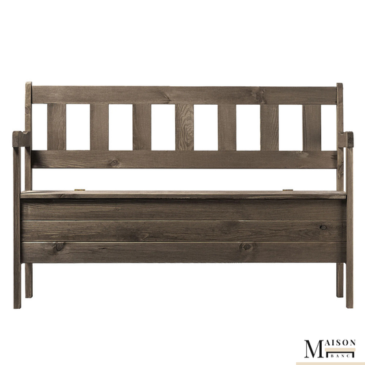 Banc de Jardin Classique en Bois avec Coffre | Rangement Discret