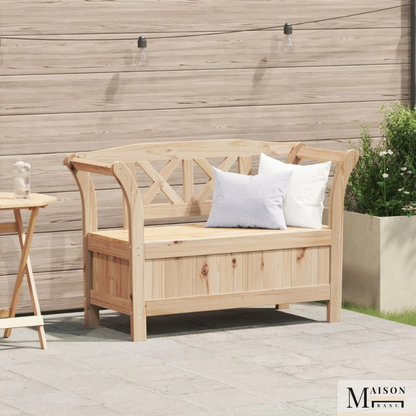 Banc de Jardin Coffre en Pin au Design Classique | Assise et Rangement