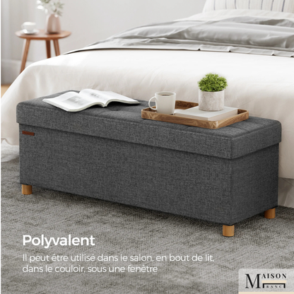 Banc de Rangement Pliant Gris | Design Moderne Décoratif