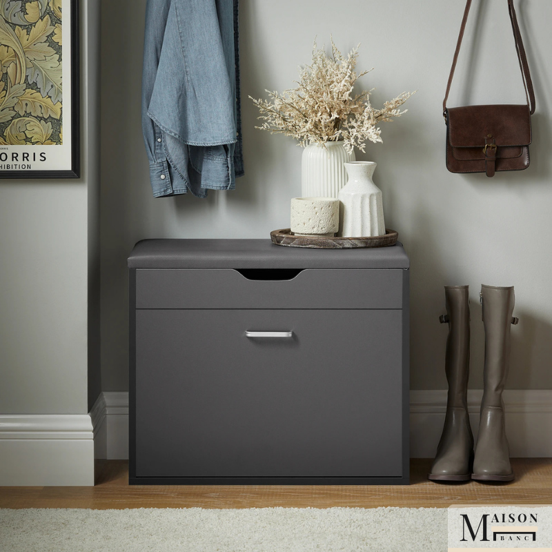 Banc de Rangement pour Entrée Design | Assise Confortable et Compartiment Caché