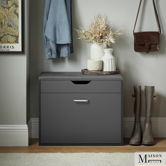 Banc de Rangement pour Entrée Design | Assise Confortable et Compartiment Caché