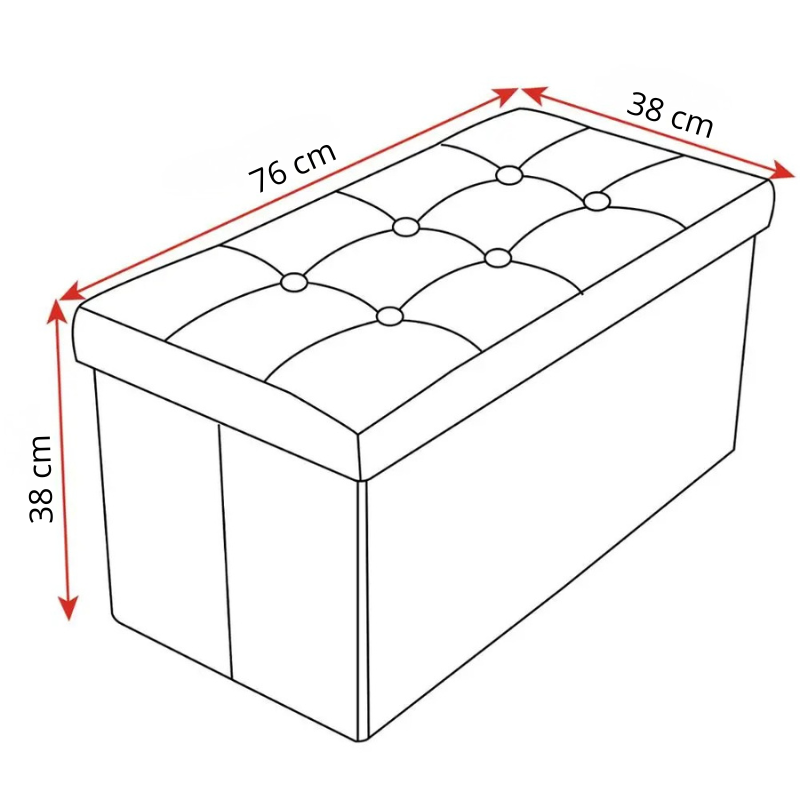 Banc Coffre Pliable avec Assise Capitonnée | Style Ottoman Design