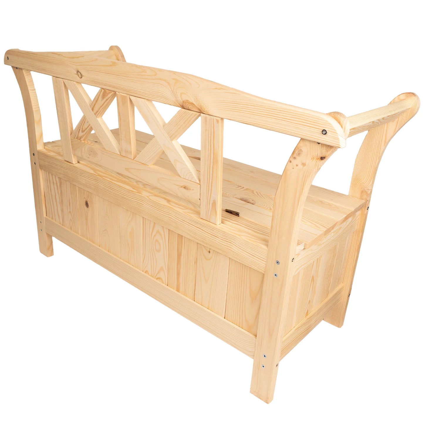 Banc de Jardin Coffre en Pin au Design Classique | Assise et Rangement