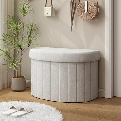 Banc Coffre de Rangement Demi-Cercle | Design Épuré et Décoratif